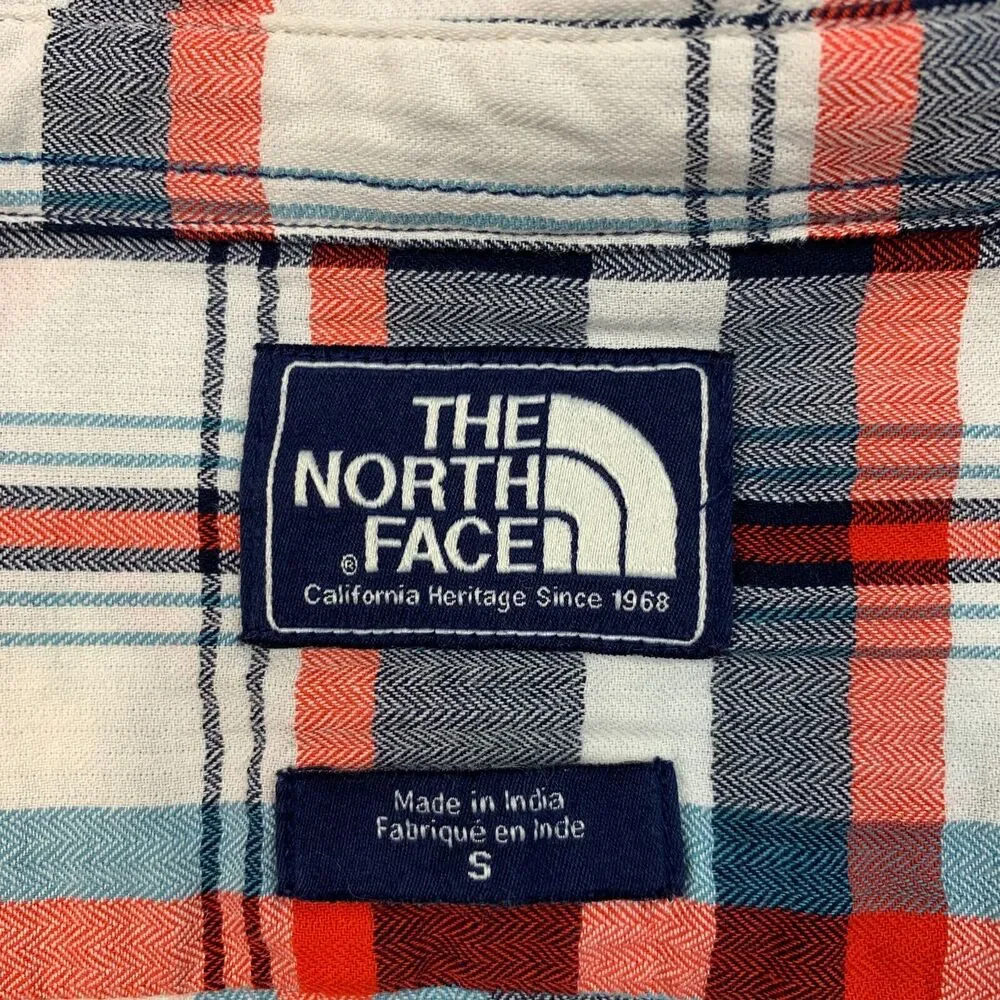 The North Face Shirt Mens S Small Plaid Long Sleeve Cotton Western Button Up